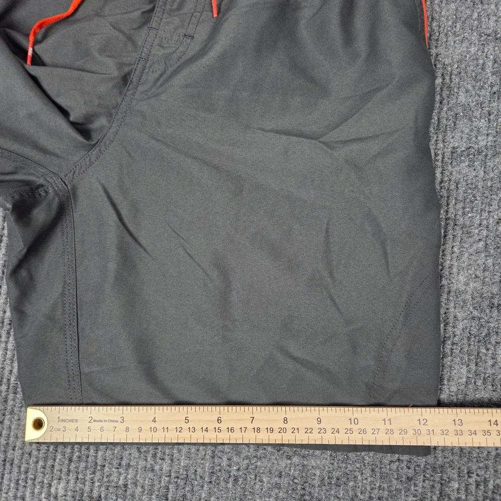 Nike Mens Swim Trunks Grey Orange Board Shorts Mesh Lined Medium RN37966